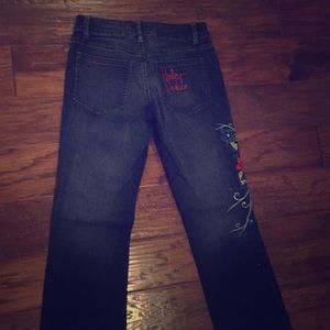 Harley-Davidson Bird Printed Blue Jeans.